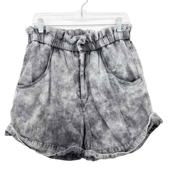 Isabel Marant Etoile Itea Paperbag Shorts Faded Black Color Size 42 XL - Picture 1 of 6